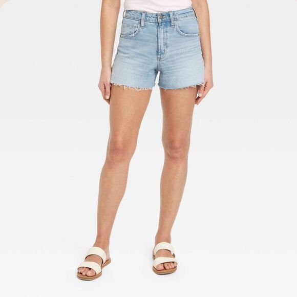 Universal Thread Women's High-Rise 90's Cutoff Jean Shorts Medium Wash Size 10 - Picture 1 of 6